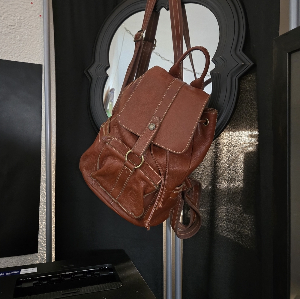 Brown Leather Backpack